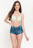 Thea Mint Green and Blue Green Leaves