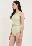Louise Light Textured Green Waves