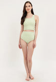 Louise Light Textured Green Waves