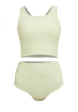 Louise Light Textured Green Waves