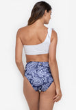 Olivia White and Navy Paisley